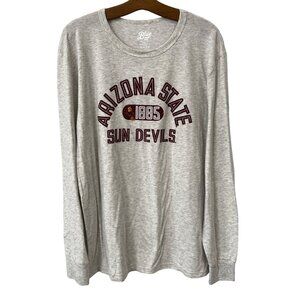 Blue 84 Arizona State Sun Devils Long Sleeve Crewneck Shirt Mens L Oatmeal NEW